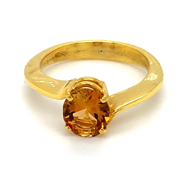Orange Tourmaline 1.38ct Solid 18K Gold Ring - Picture 1 of 8